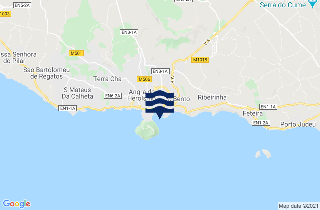 Porto de Angra Ilha Terceira, Portugal tide times map