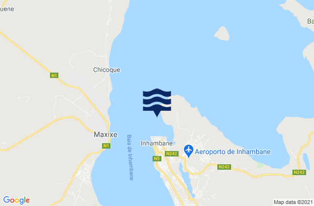Porto de Inhambane, Mozambique tide times map