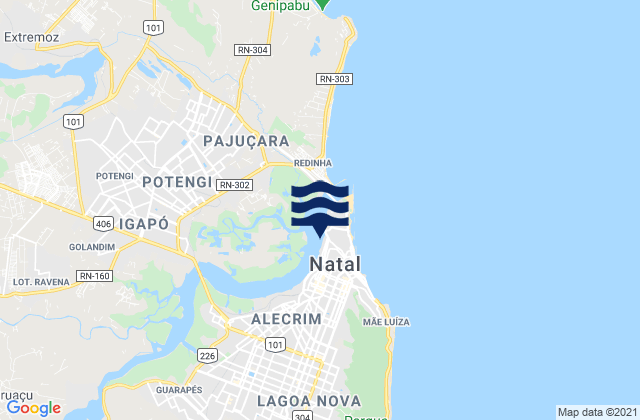 Porto de Natal, Brazil tide times map