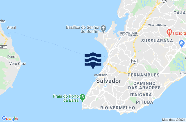Porto de Salvador, Brazil tide times map