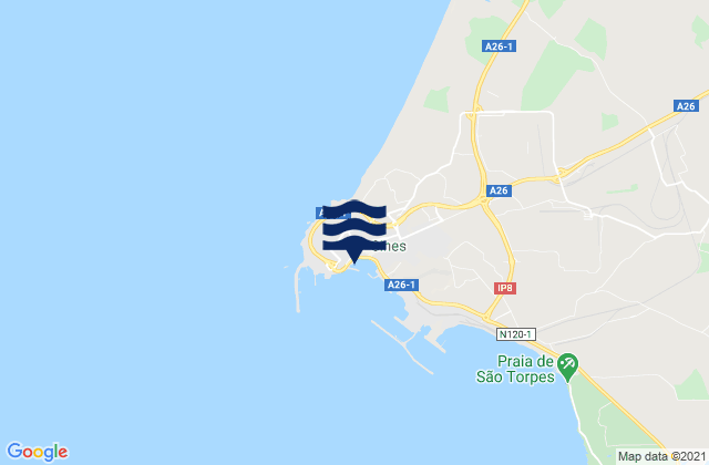 Porto de Sines, Portugal tide times map