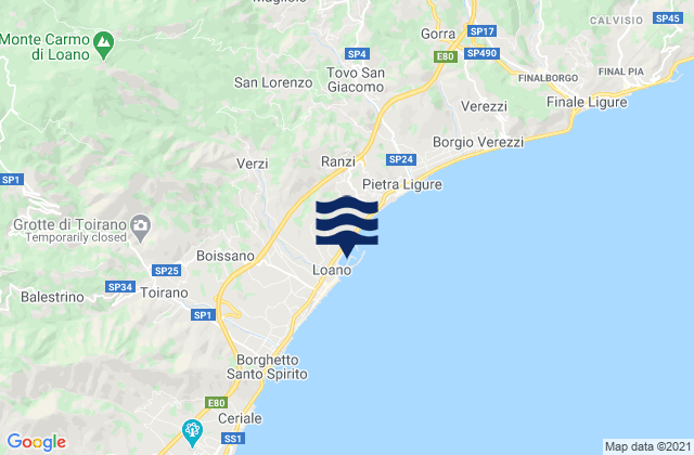 Porto di Loano, Italy tide times map