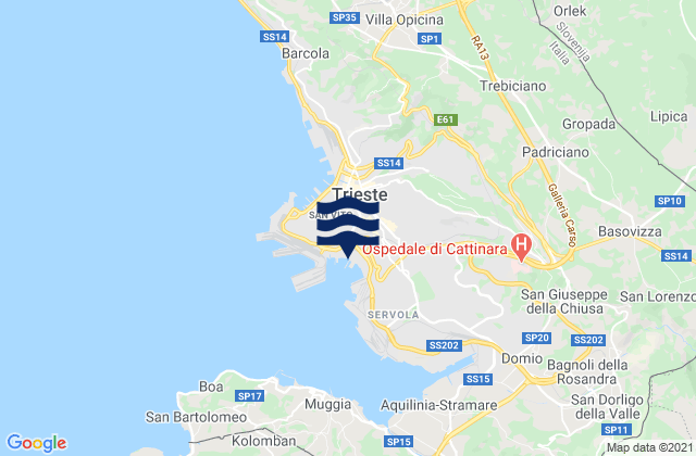 Porto di Trieste, Italy tide times map