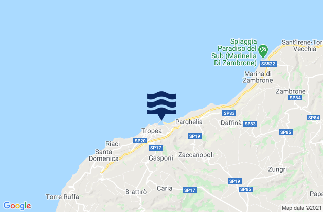 Porto di Tropea, Italy tide times map