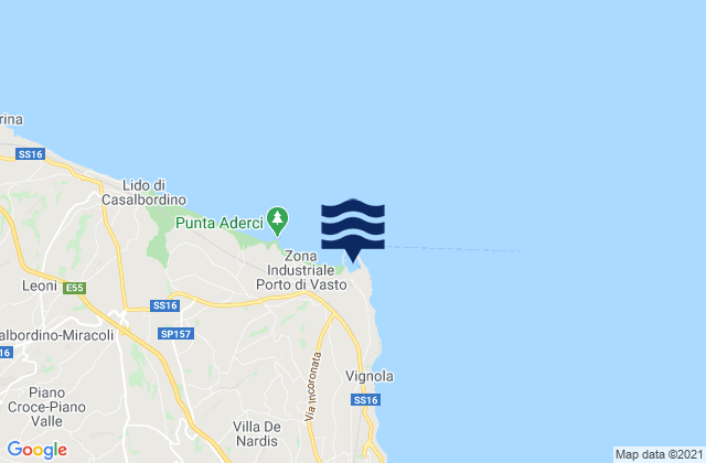Porto di Vasto, Italy tide times map