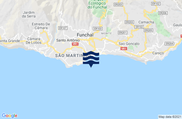 Porto do Funchal Madeira Island, Portugal tide times map