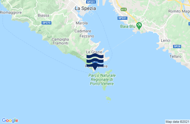Portovenere, Italy tide times map