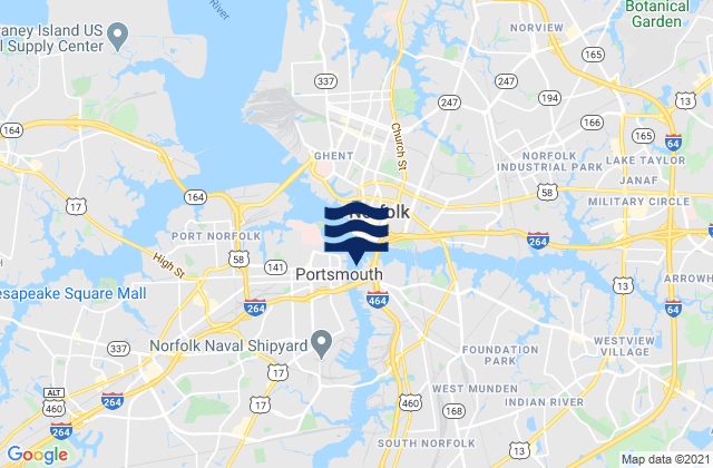 Portsmouth (Naval Shipyard), United States tide chart map