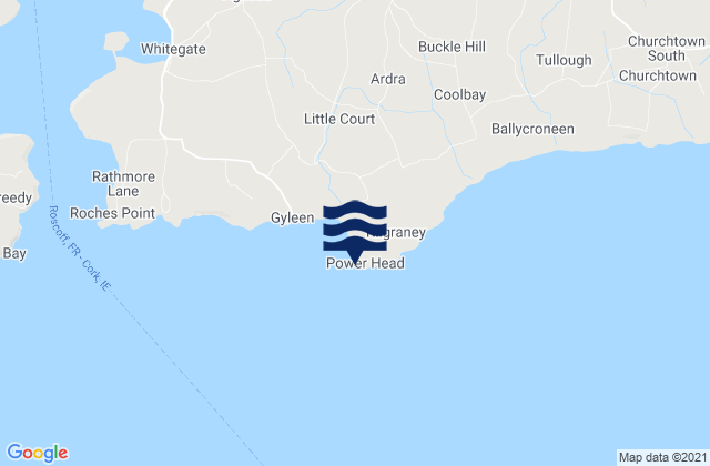 Power Head, Ireland tide times map