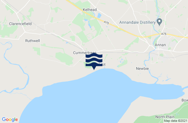 Powfoot Beach, United Kingdom tide times map
