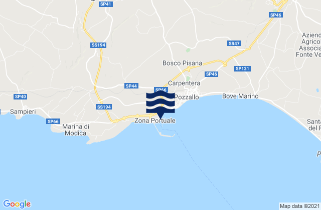 Pozzallo Port, Italy tide times map
