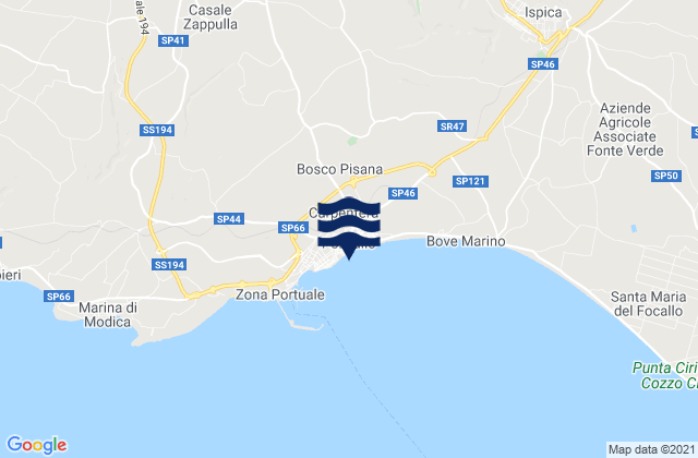 Pozzallo, Italy tide times map