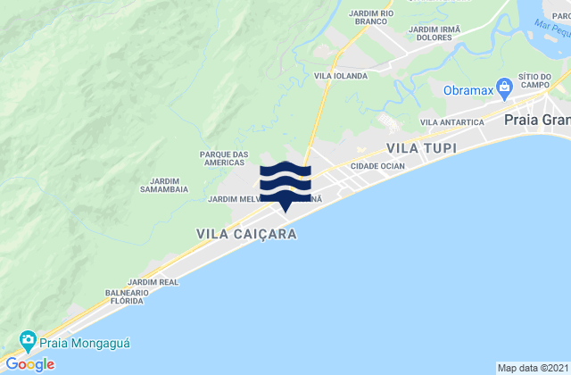 Praia Grande, Brazil tide times map