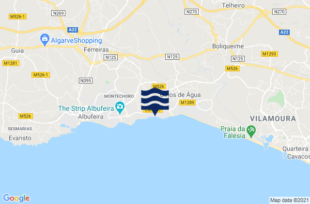 Praia Maria Luisa, Portugal tide times map