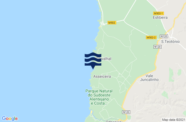 Praia da Amalia, Portugal tide times map