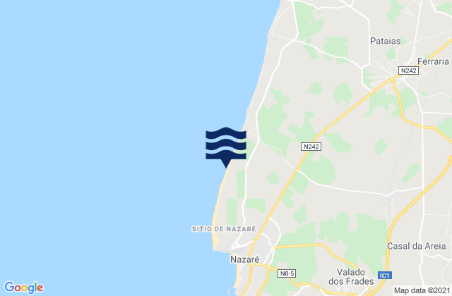 Praia da Areeira, Portugal tide times map