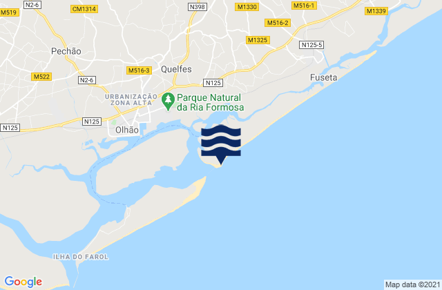 Praia da Armona, Portugal tide times map