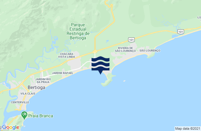 Praia da Bertioga, Brazil tide times map