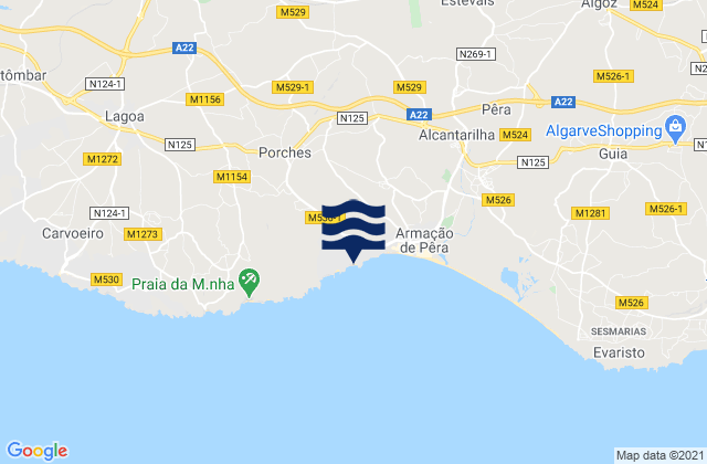 Praia da Cova Redonda, Portugal tide times map