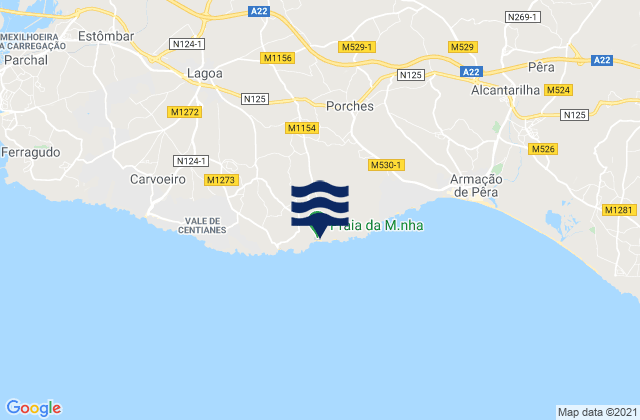Praia da Marinha, Portugal tide times map