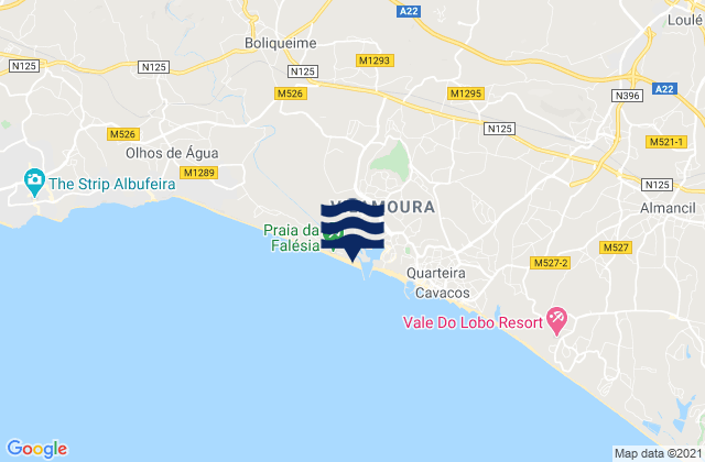 Praia da Rocha Baixinha, Portugal tide times map