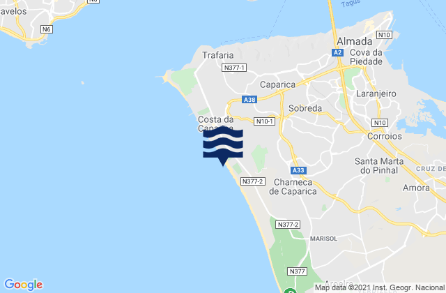 Praia da Saude, Portugal tide times map