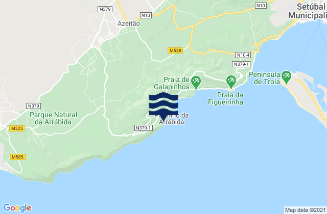 Praia de Alpertuche, Portugal tide times map