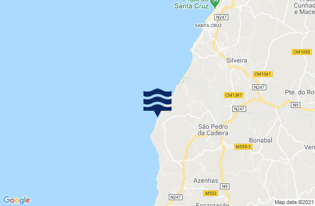 Praia de Cambelas, Portugal tide times map