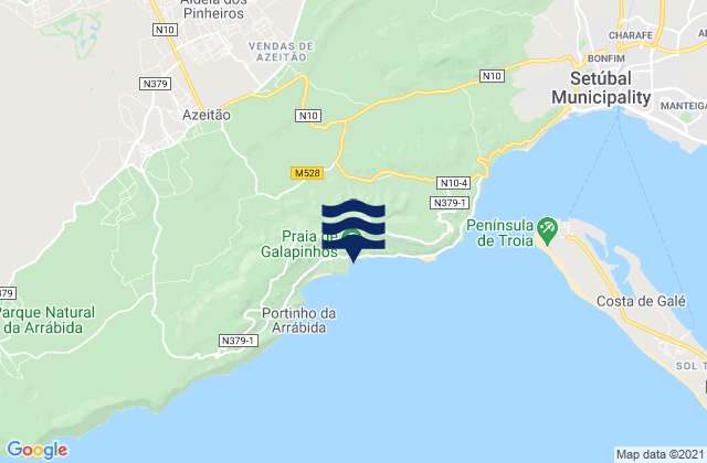 Praia de Galapinhos, Portugal tide times map