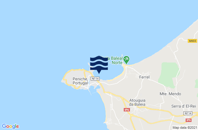 Praia de Peniche de Cima, Portugal tide times map