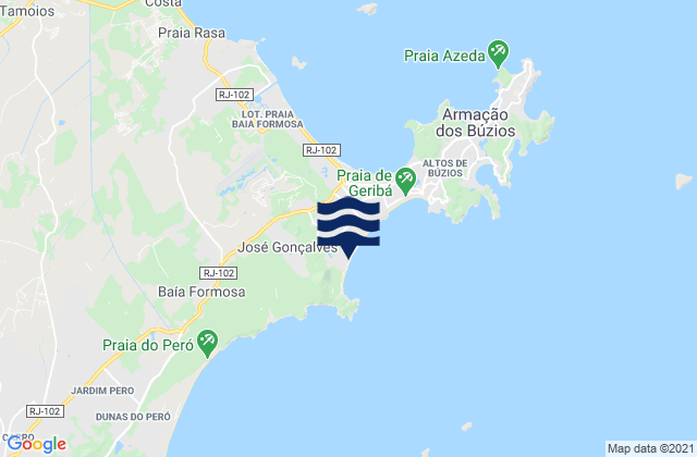 Praia de Tucuns, Brazil tide times map