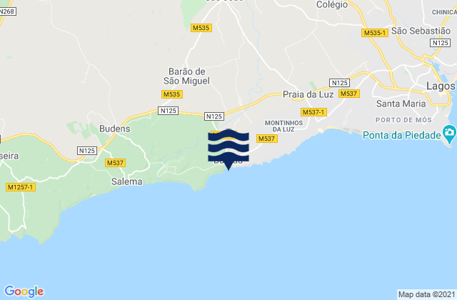 Praia do Burgau, Portugal tide times map