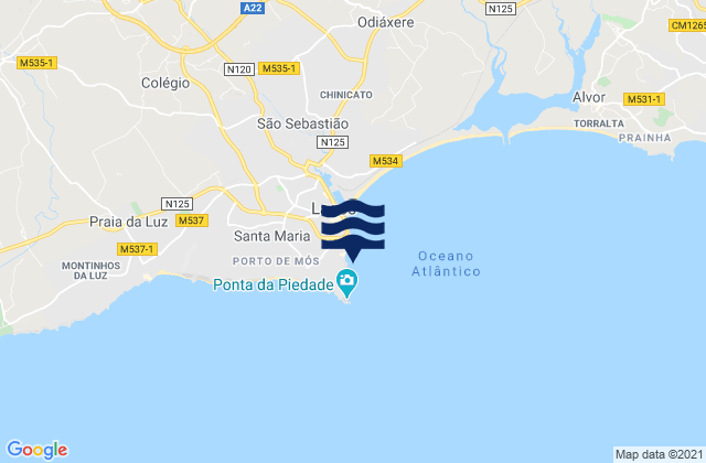 Praia do Camilo, Portugal tide times map