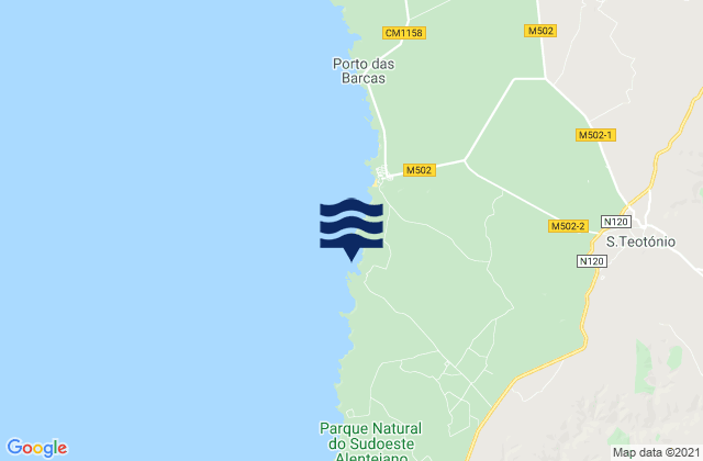 Praia do Carvalhal, Portugal tide times map
