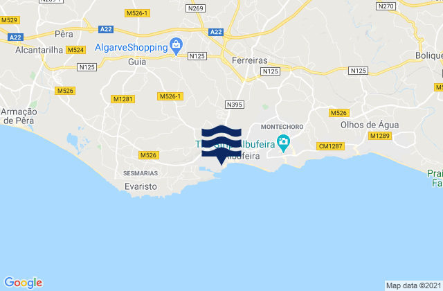 Praia do Cerro, Portugal tide times map