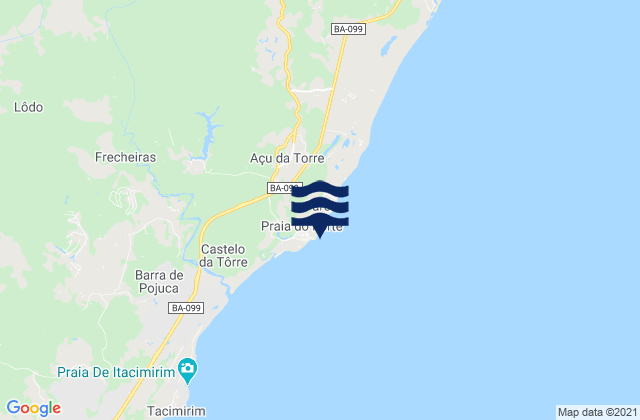 Praia do Forte, Brazil tide times map