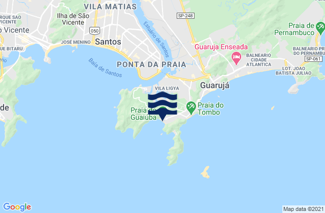 Praia do Guaiuba, Brazil tide times map