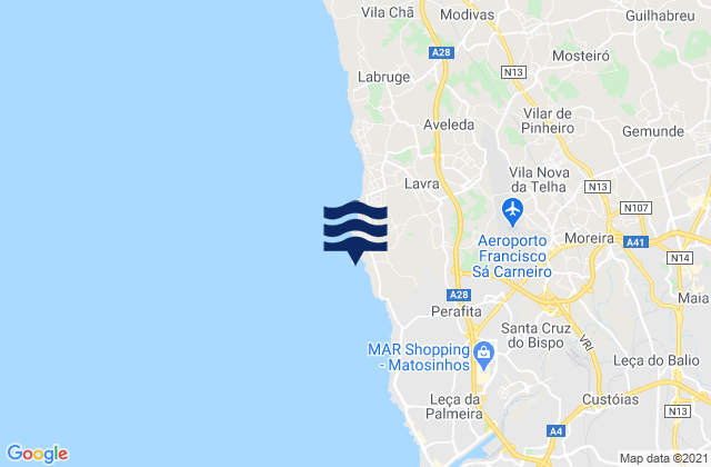 Praia do Marreco, Portugal tide times map