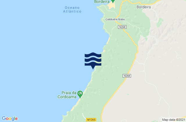 Praia do Mirouco, Portugal tide times map