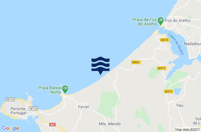 Praia do Pico da Mota, Portugal tide times map