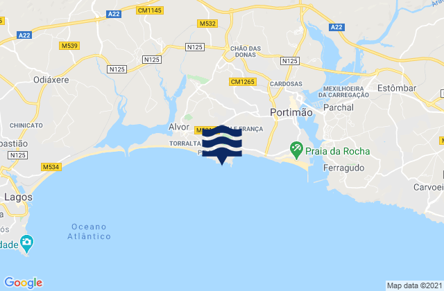 Praia do Valentim de Carvalho, Portugal tide times map