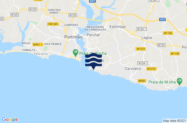 Praia dos Caneiros, Portugal tide times map
