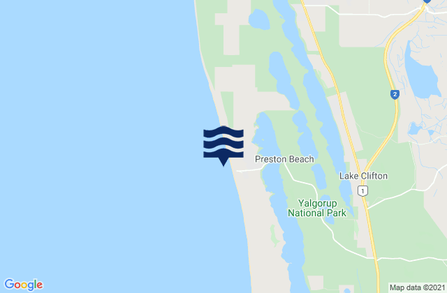 Preston Beach, Australia tide times map