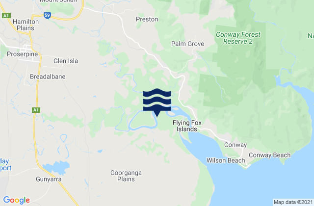 Proserpine, Australia tide times map