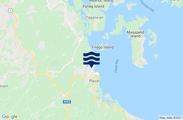 Province of Surigao del Norte, Philippines tide times map