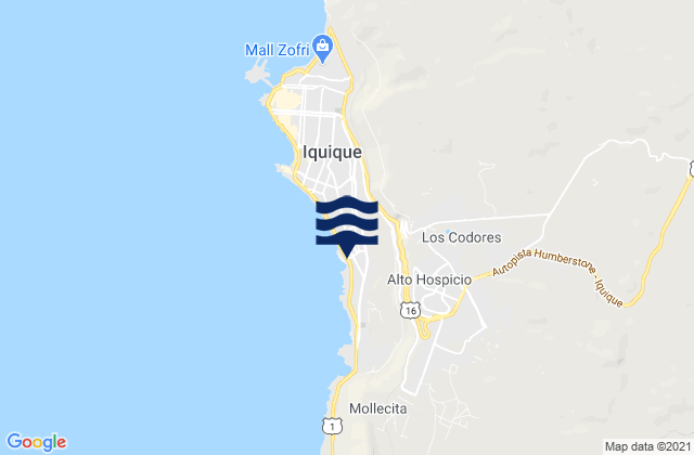 Provincia de Iquique, Chile tide times map