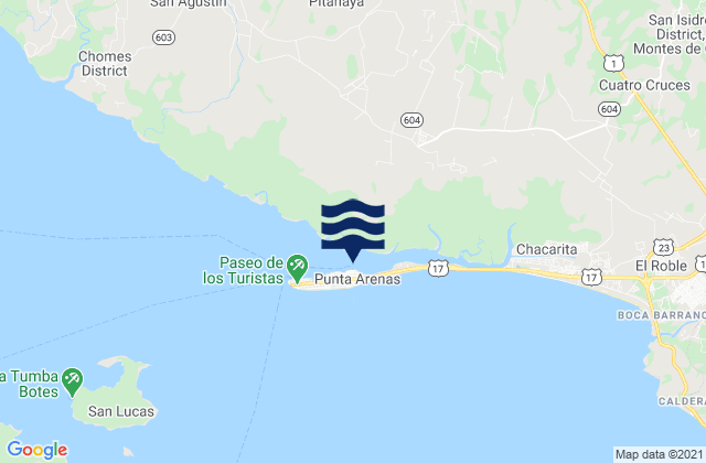 Provincia de Puntarenas, Costa Rica tide times map