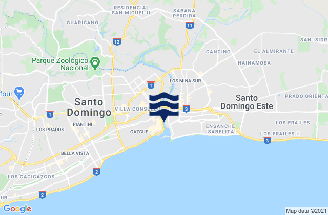 Provincia de Santo Domingo, Dominican Republic tide times map