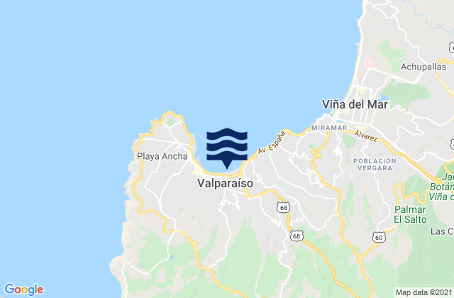 Provincia de Valparaiso, Chile tide times map