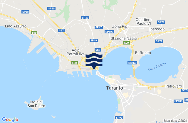 Provincia di Taranto, Italy tide times map
